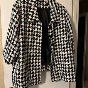 AVENUE Black~White Houndstooth Lines Jacket 30/32